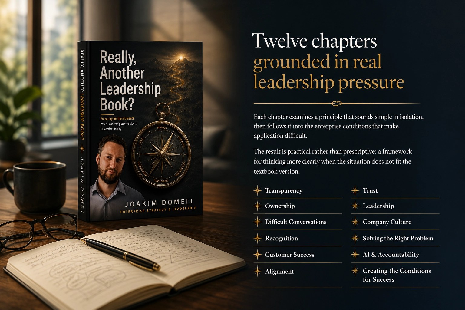 Editorial overview of the twelve enterprise leadership principles explored in Really, Another Leadership Book?