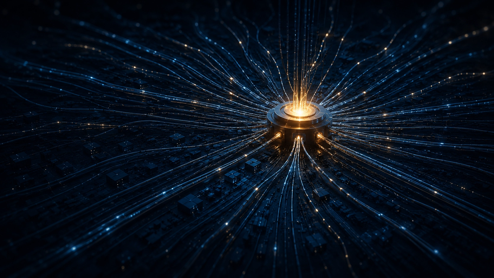 An overloaded central connection carrying too many converging lines of demand